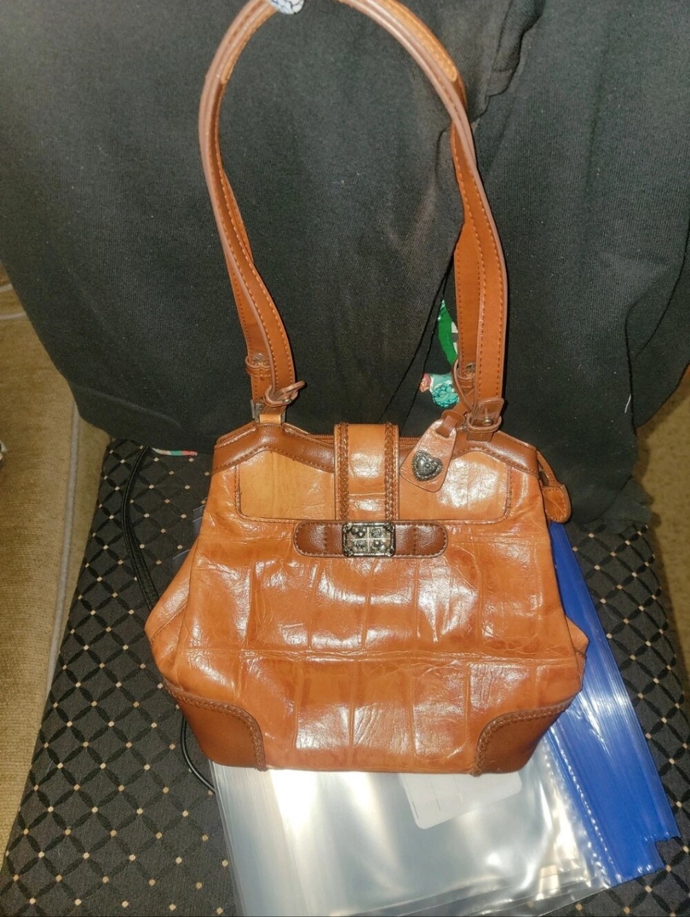 Vtg MARC CHANTAL Brown Leather Shoulder Bag - Classic Women's Handbag